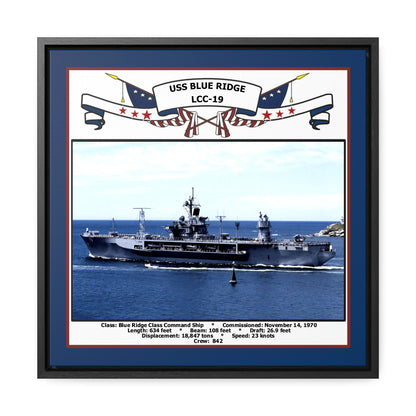USS Blue Ridge LCC-19 Navy Floating Frame Photo Front View