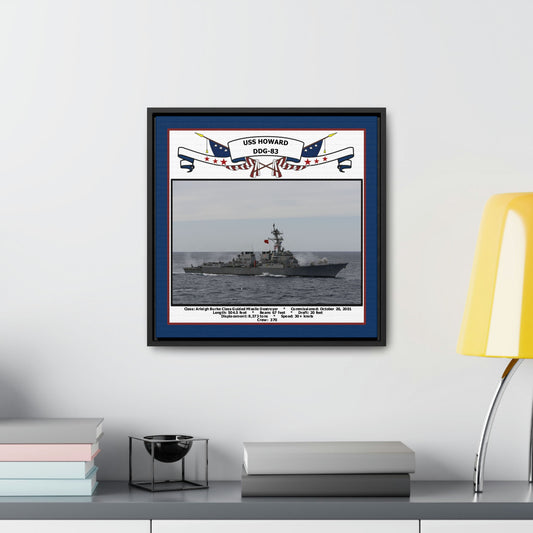 USS Howard DDG-83 Navy Floating Frame Photo Desk View