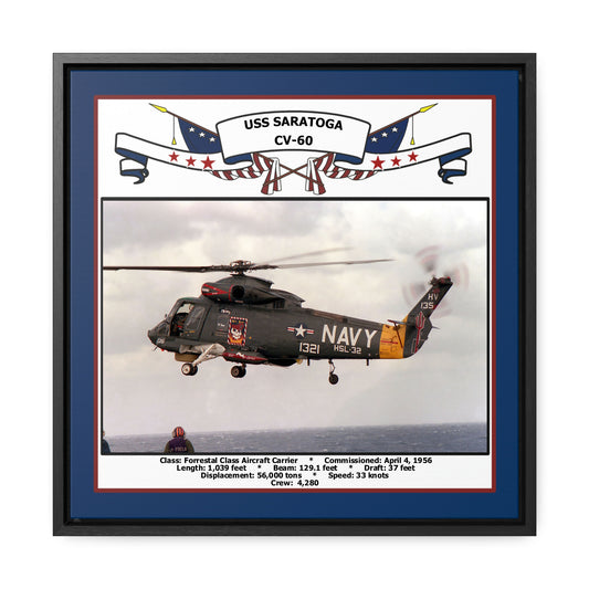 USS Saratoga CV-60 Navy Floating Frame Photo Front View