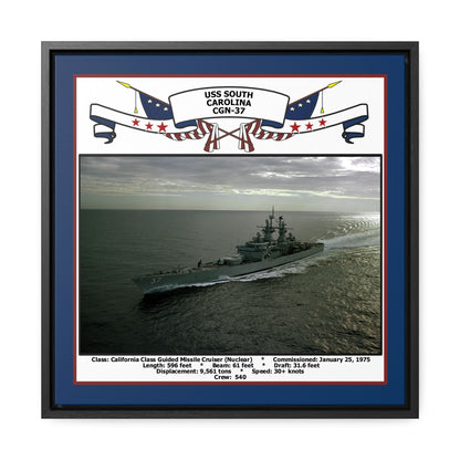 USS South Carolina CGN-37 Navy Floating Frame Photo Front View