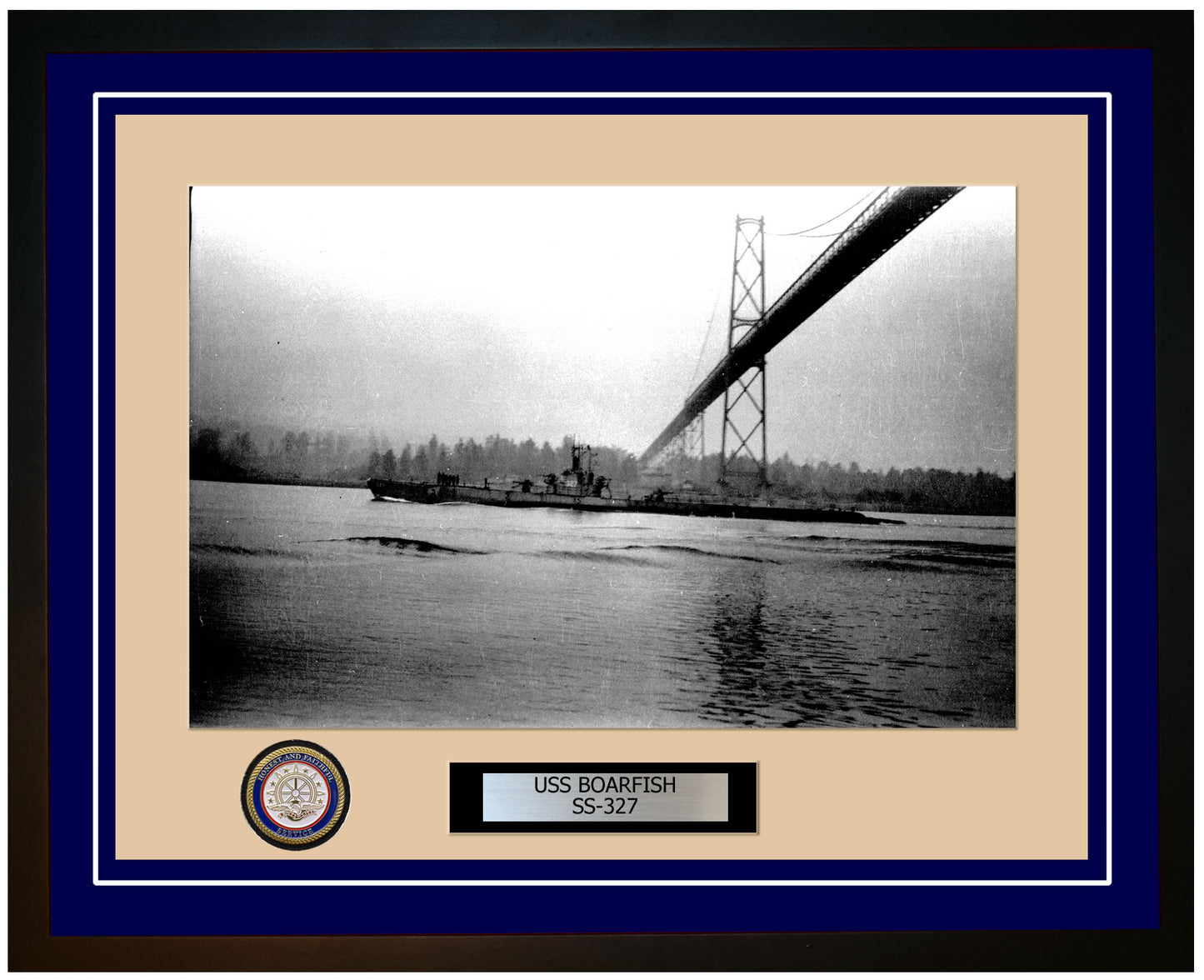 USS Boarfish SS-327 Framed Navy Ship Photo Blue