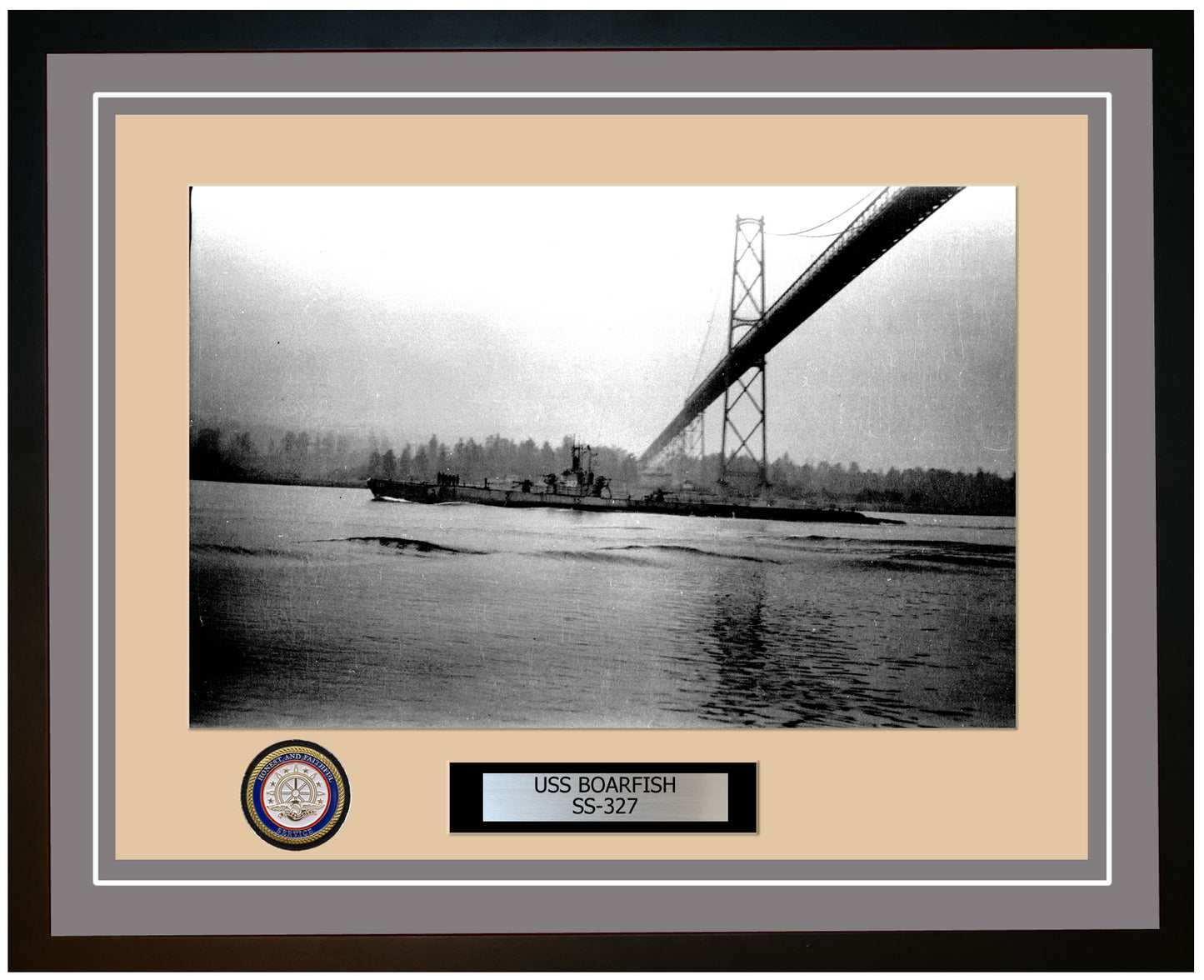USS Boarfish SS-327 Framed Navy Ship Photo Grey
