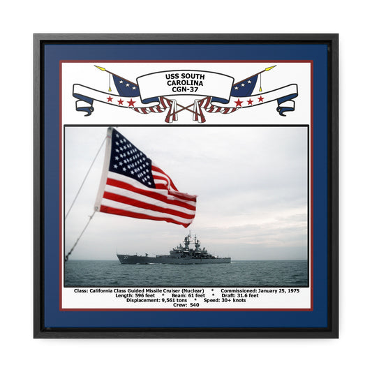 USS South Carolina CGN-37 Navy Floating Frame Photo Front View