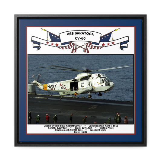 USS Saratoga CV-60 Navy Floating Frame Photo Front View