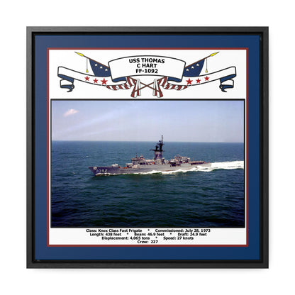 USS Thomas C Hart FF-1092 Navy Floating Frame Photo Front View