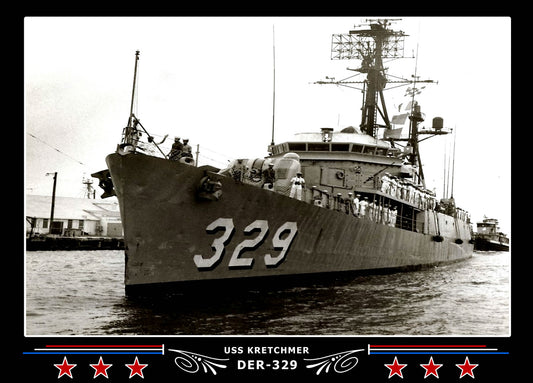 USS Kretchmer DER-329 Canvas Photo Print