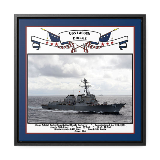 USS Lassen DDG-82 Navy Floating Frame Photo Front View