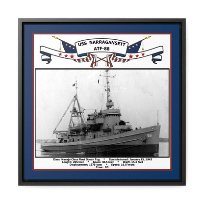 USS Narragansett ATF-88 Navy Floating Frame Photo Front View