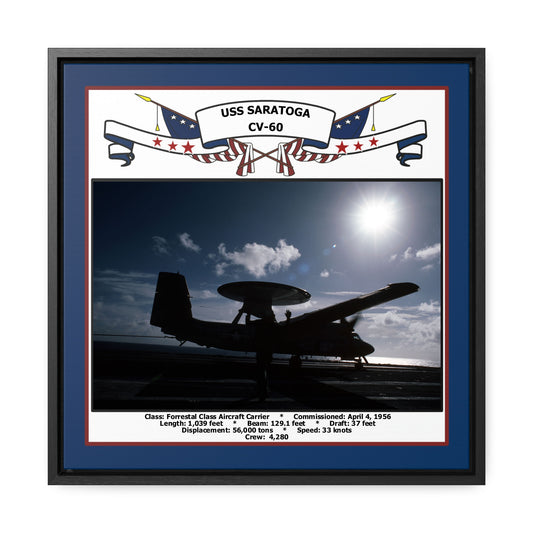 USS Saratoga CV-60 Navy Floating Frame Photo Front View