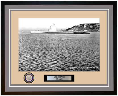 USS Charr SS-328 Framed Navy Ship Photo Grey