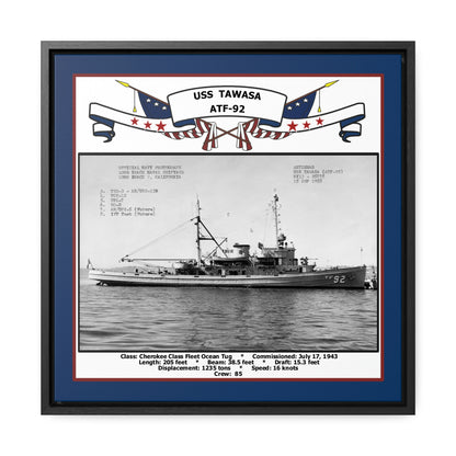 USS Tawasa ATF-92 Navy Floating Frame Photo Front View