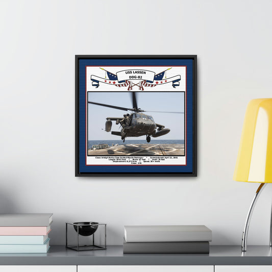 USS Lassen DDG-82 Navy Floating Frame Photo Desk View