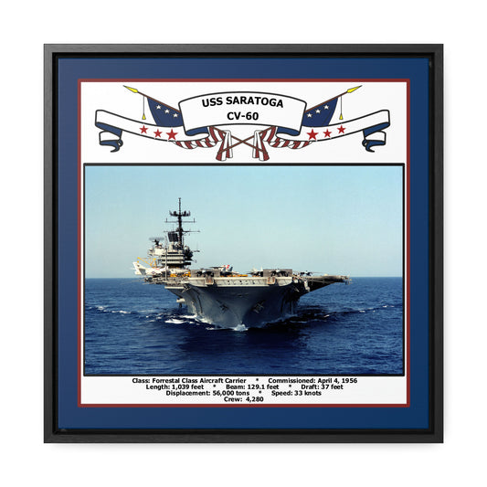 USS Saratoga CV-60 Navy Floating Frame Photo Front View