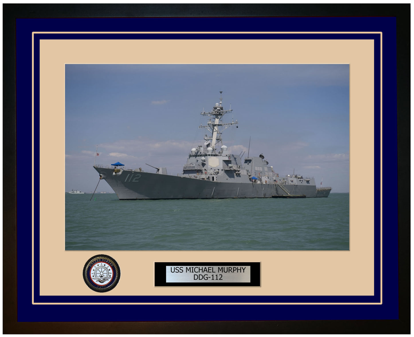 USS MICHAEL MURPHY DDG-112 Framed Navy Ship Photo Blue