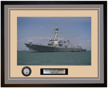 USS MICHAEL MURPHY DDG-112 Framed Navy Ship Photo Grey