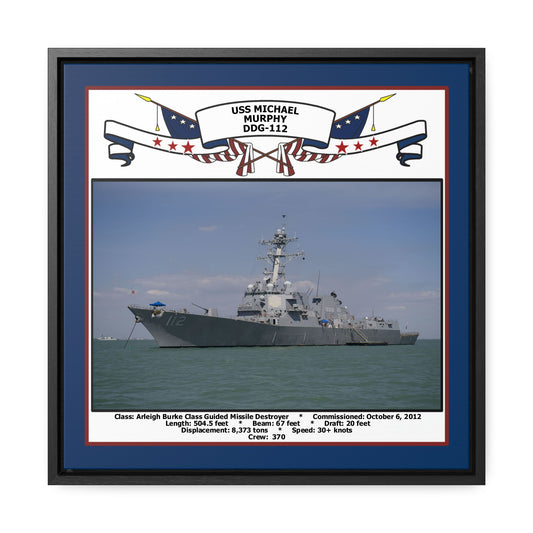 USS Michael Murphy DDG-112 Navy Floating Frame Photo Front View