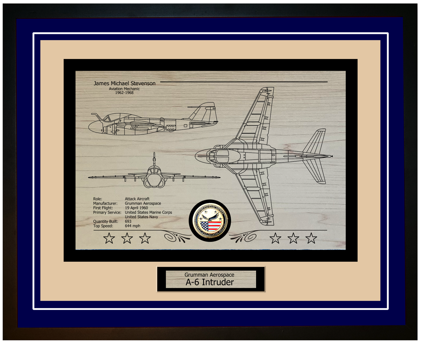 A-6 Intruder Framed Aircraft Display