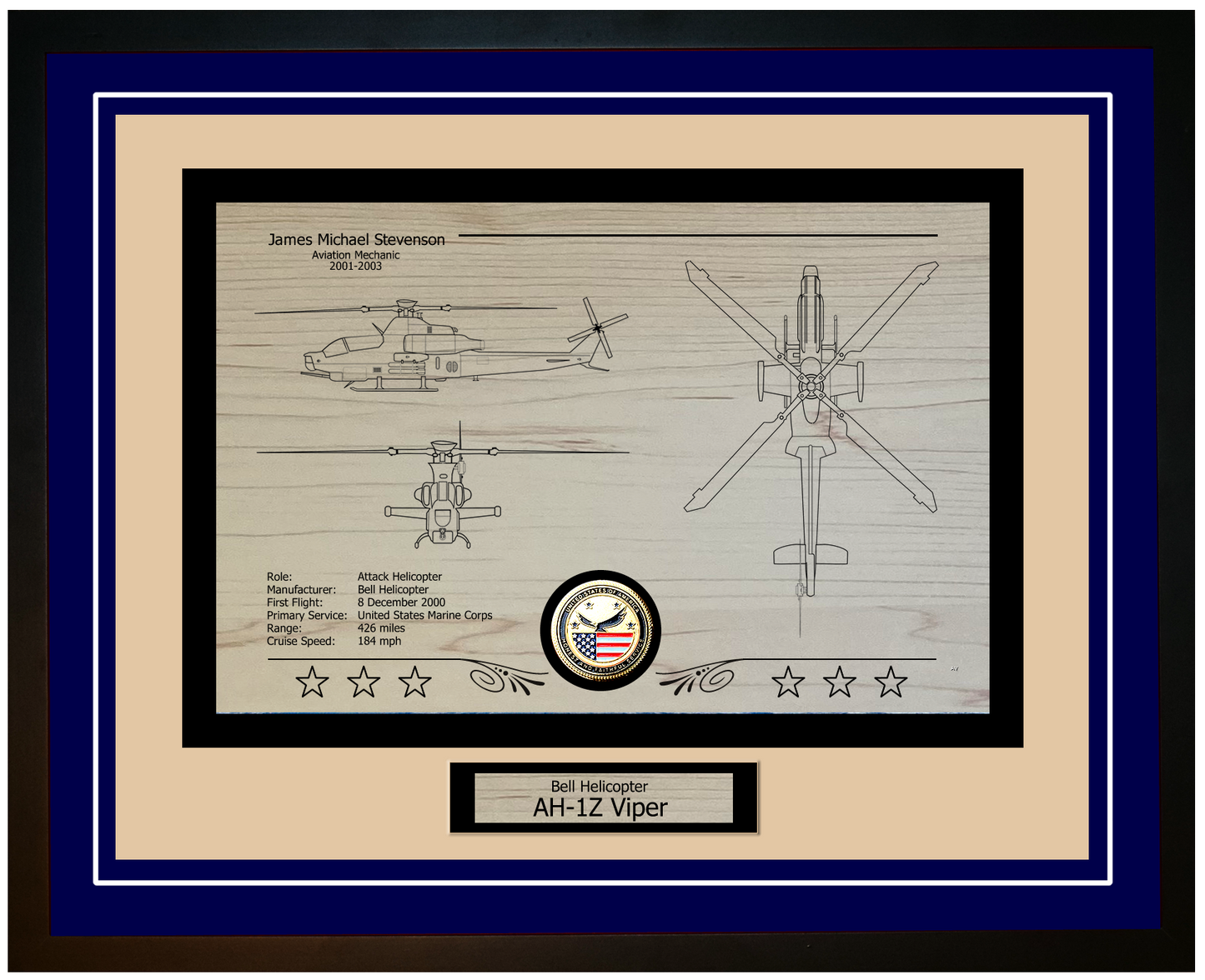 AH-1Z Viper Framed Aircraft Display