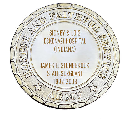 Army Plaque - Sidney & Lois Eskenazi Hospital