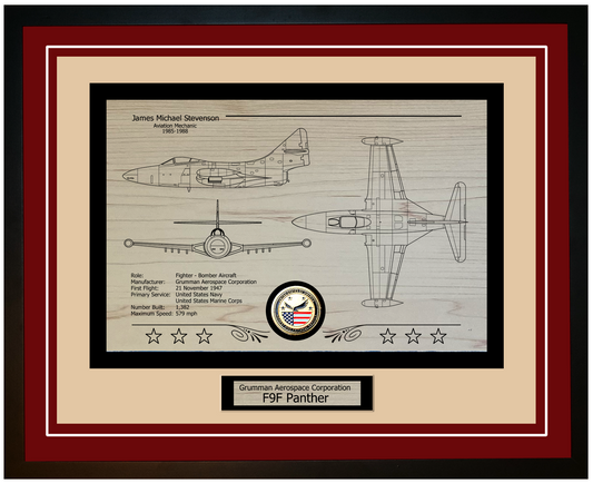 F9F Panther Framed Aircraft Display
