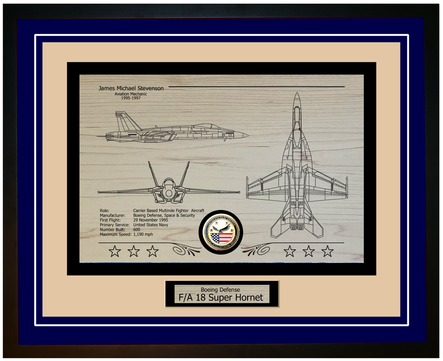 FA-18 Super-Hornet Framed Aircraft Display