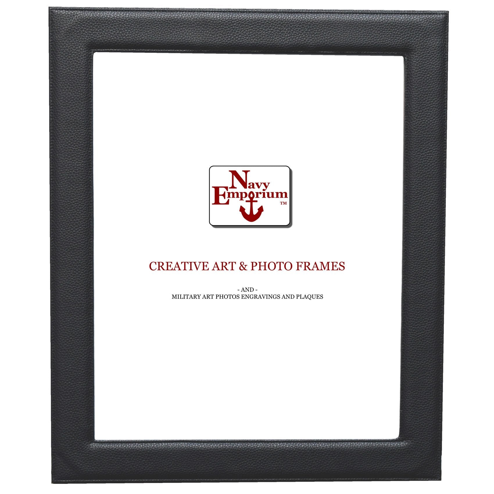 Picture and Photo Frame Synthetic Leather 16 x 20 - Black - Full Front View