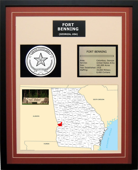 Fort Benning - Framed Army Base Photo Plaque