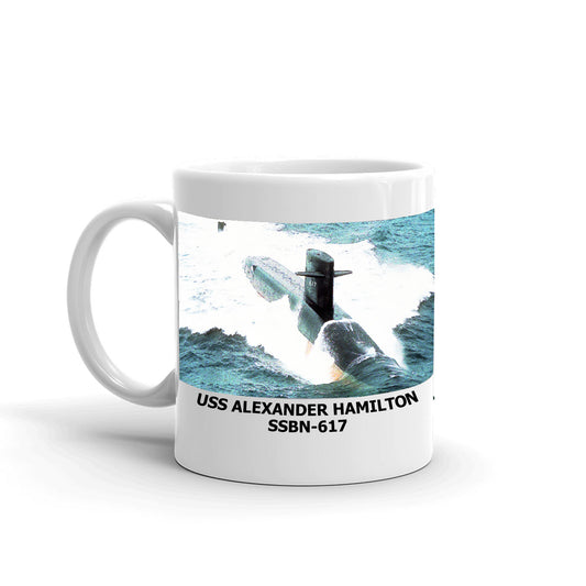 USS Alexander Hamilton SSBN-617 Coffee Cup Mug Left Handle