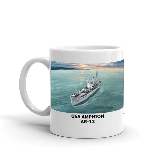 USS Amphion AR-13 Coffee Cup Mug Left Handle