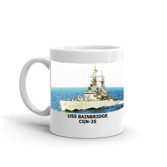 USS Bainbridge CGN-25 Coffee Cup Mug Left Handle