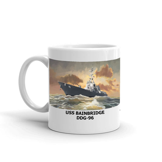 USS Bainbridge DDG-96 Coffee Cup Mug Left Handle