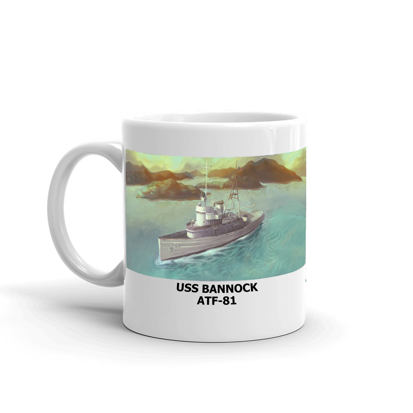 USS Bannock ATF-81 Coffee Cup Mug Left Handle