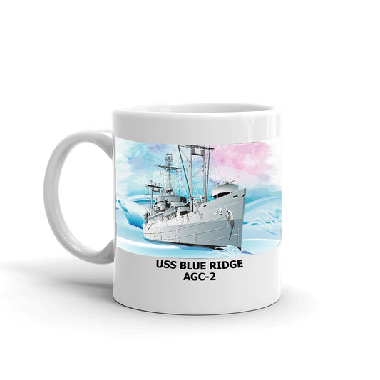 USS Blue Ridge AGC-2 Coffee Cup Mug Left Handle