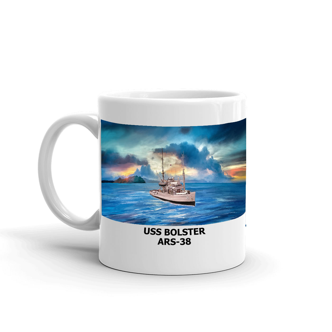 USS Bolster ARS-38 Coffee Cup Mug Left Handle
