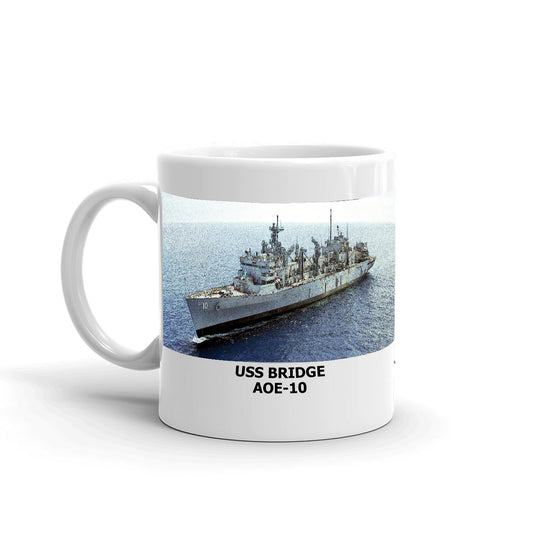 USS Bridge AOE-10 Coffee Cup Mug Left Handle