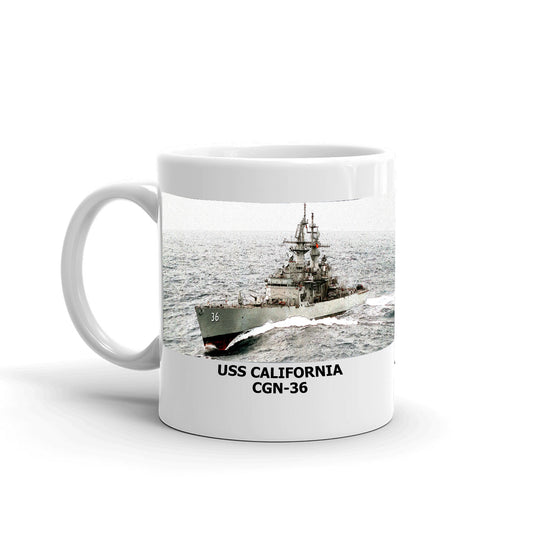 USS California CGN-36 Coffee Cup Mug Left Handle
