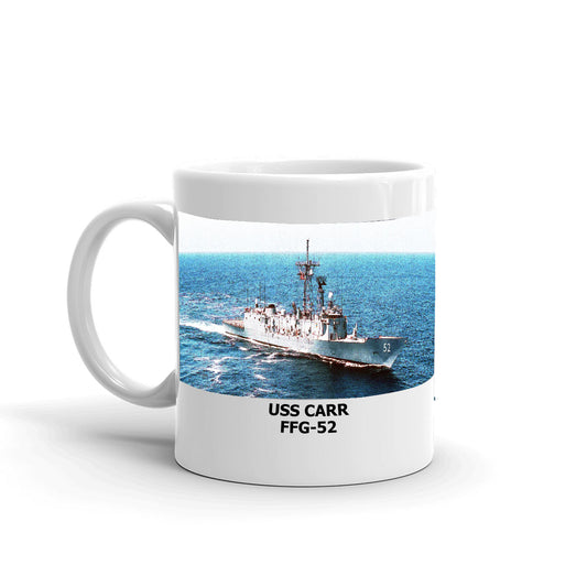 USS Carr FFG-52 Coffee Cup Mug Left Handle