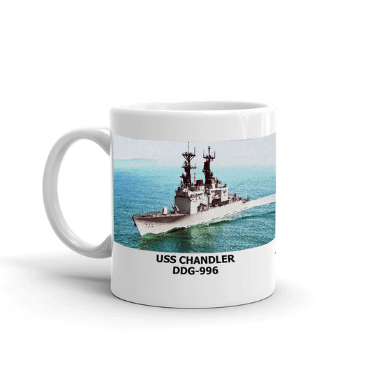 USS Chandler DDG-996 Coffee Cup Mug Left Handle