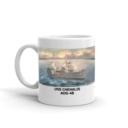 USS Chehalis AOG-48 Coffee Cup Mug Left Handle