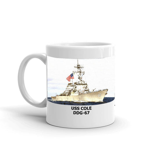 USS Cole DDG-67 Coffee Cup Mug Left Handle