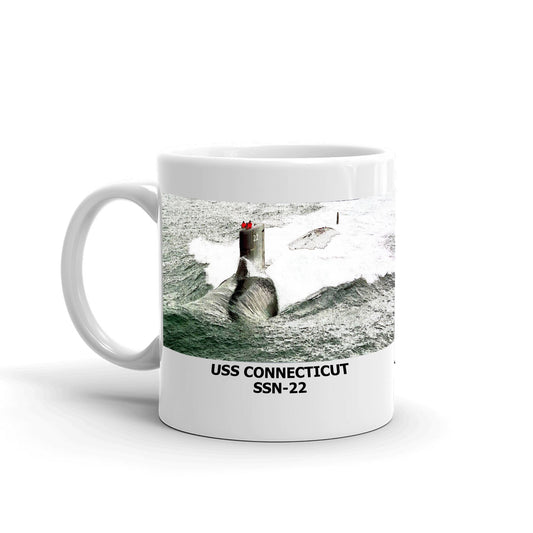 USS Connecticut SSN-22 Coffee Cup Mug Left Handle
