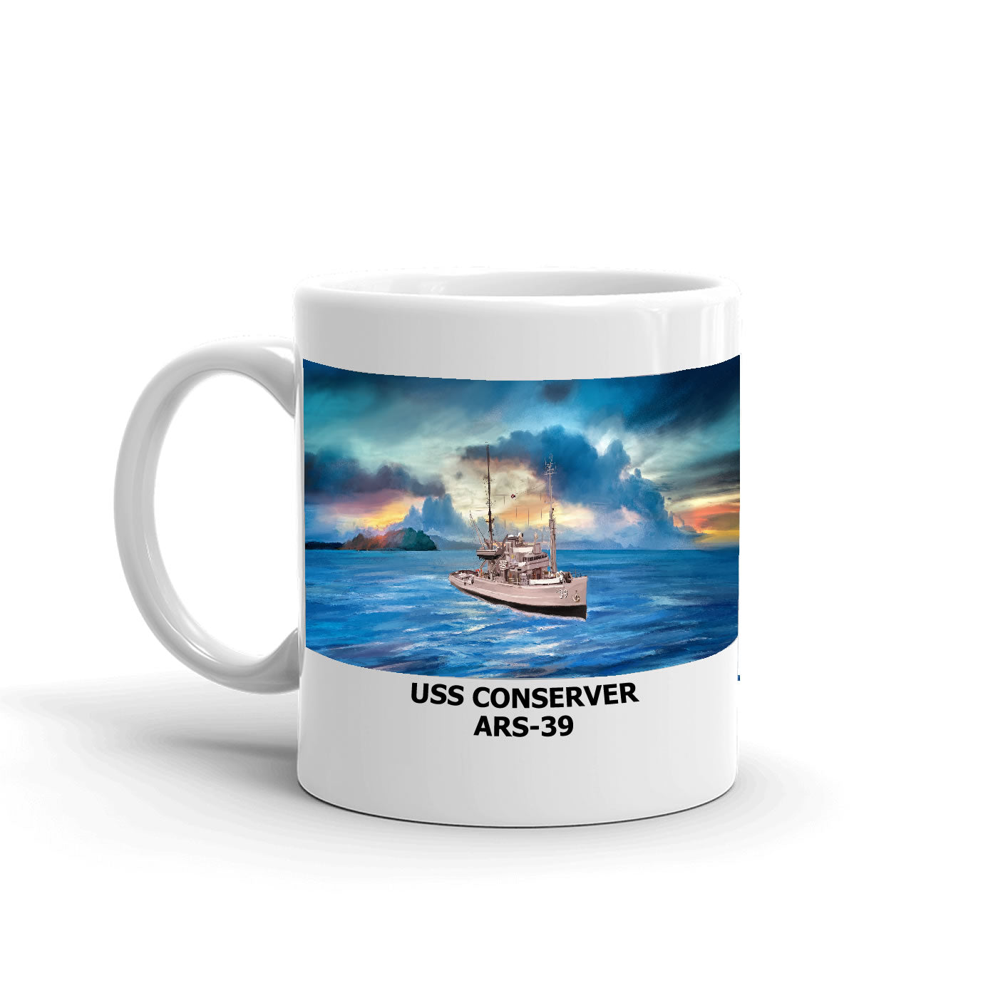 USS Conserver ARS-39 Coffee Cup Mug Left Handle
