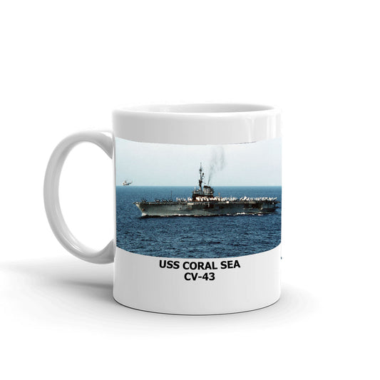 USS Coral Sea CV-43 Coffee Cup Mug Left Handle