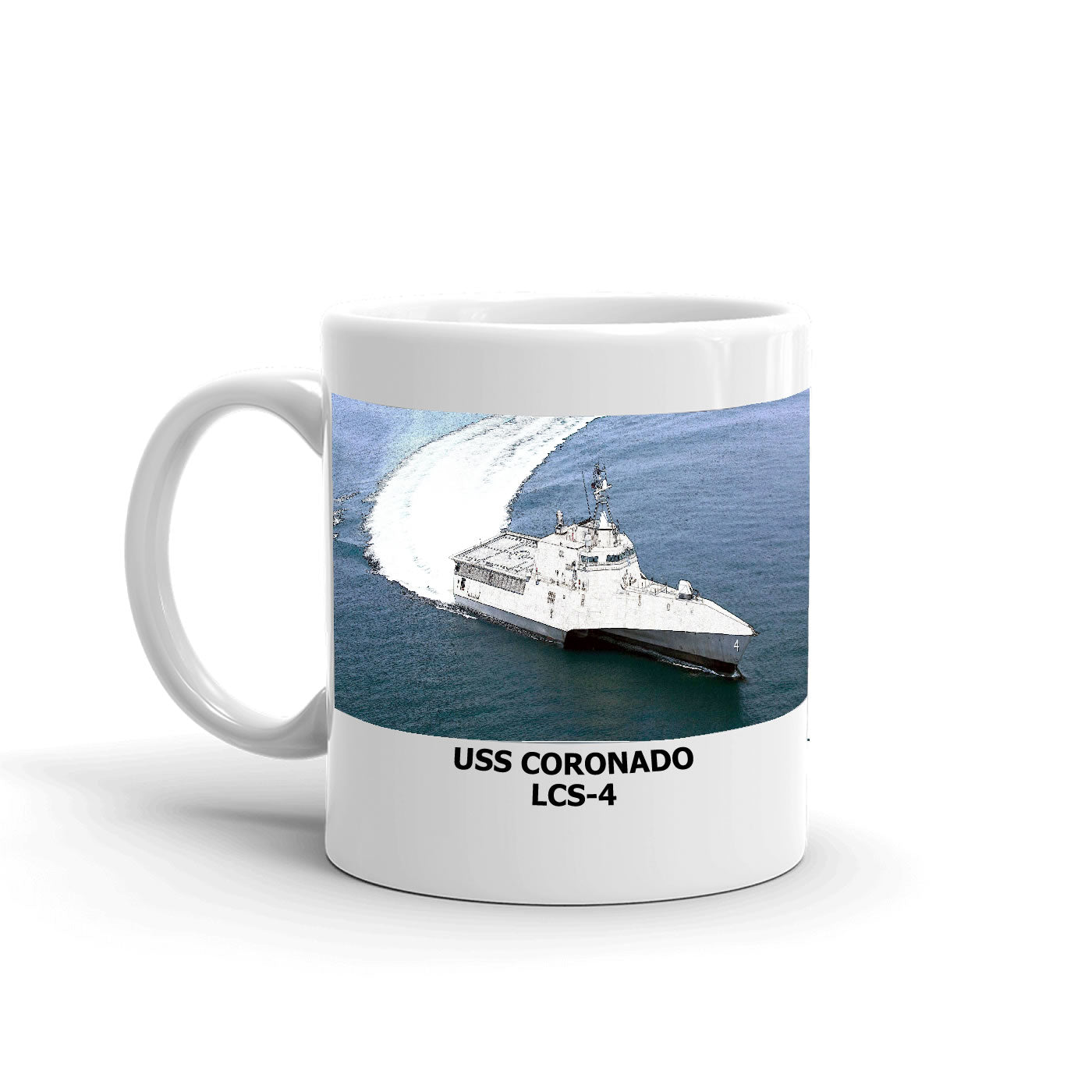 USS Coronado LCS-4 Coffee Cup Mug Left Handle