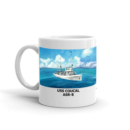 USS Coucal ASR-8 Coffee Cup Mug Left Handle