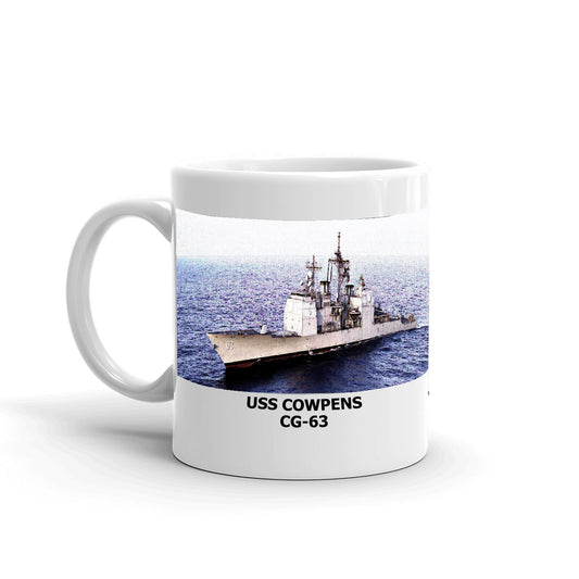 USS Cowpens CG-63 Coffee Cup Mug Left Handle