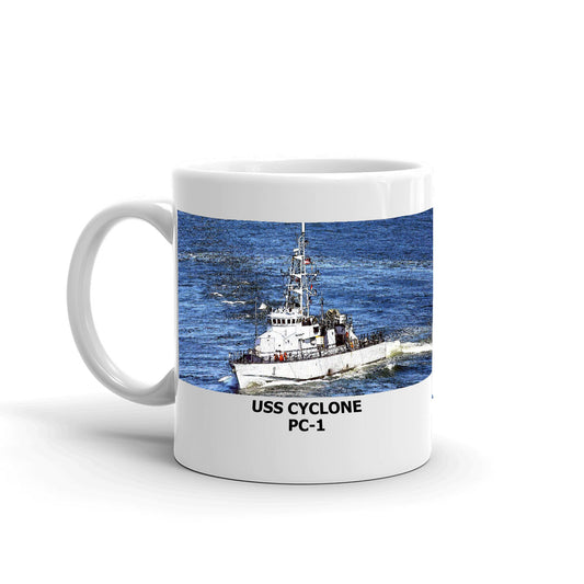 USS Cyclone PC-1 Coffee Cup Mug Left Handle