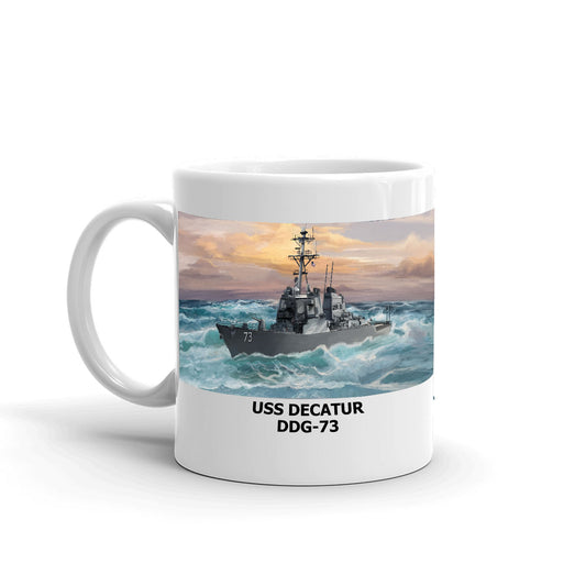 USS Decatur DDG-73 Coffee Cup Mug Left Handle