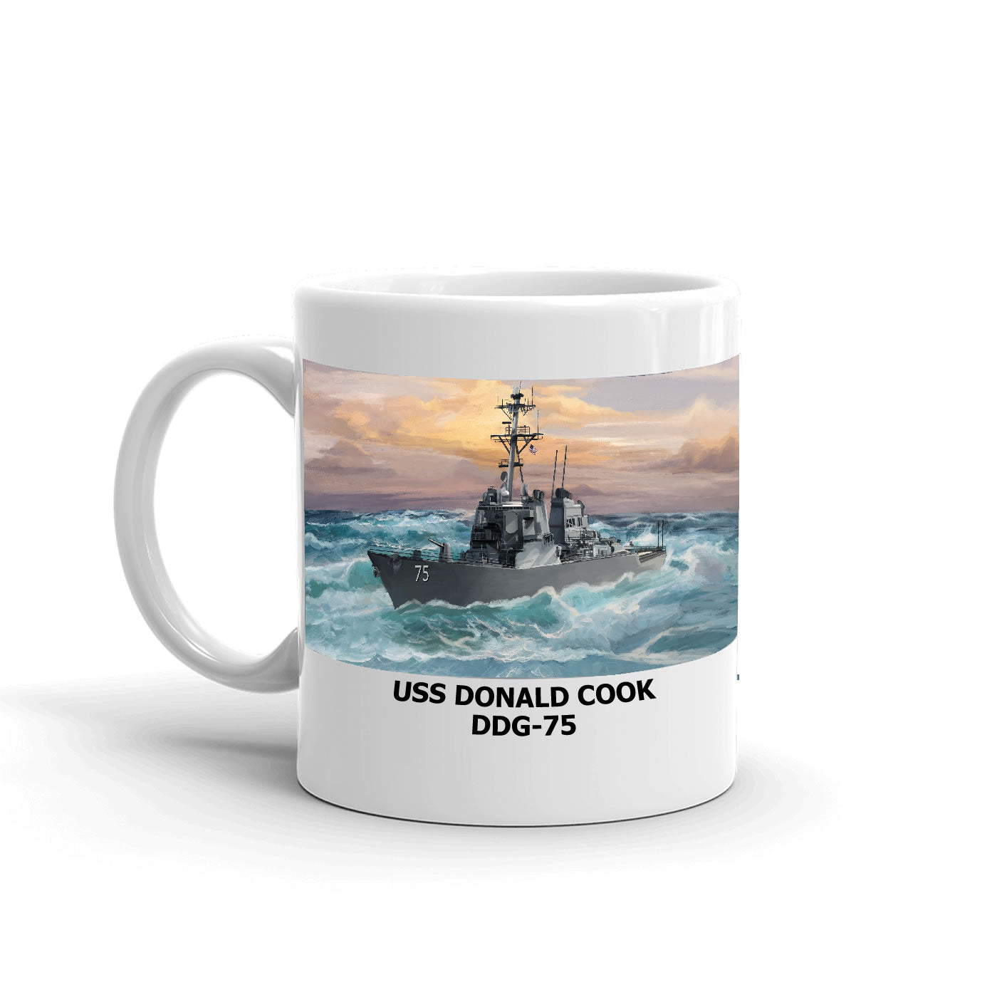 USS Donald Cook DDG-75 Coffee Cup Mug Left Handle