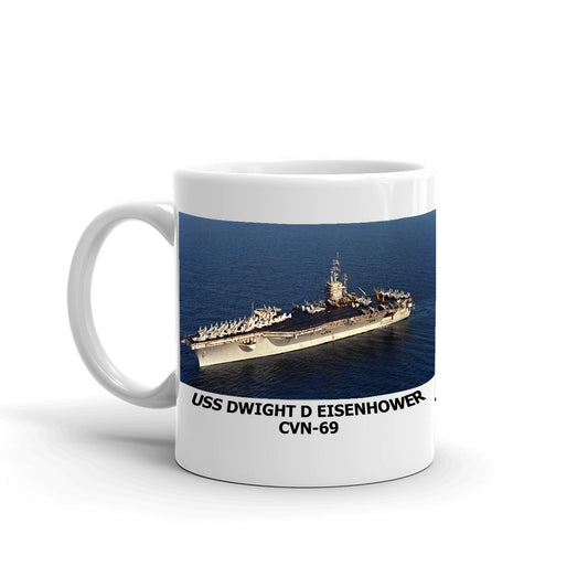 USS Dwight D Eisenhower CVN-69 Coffee Cup Mug Left Handle